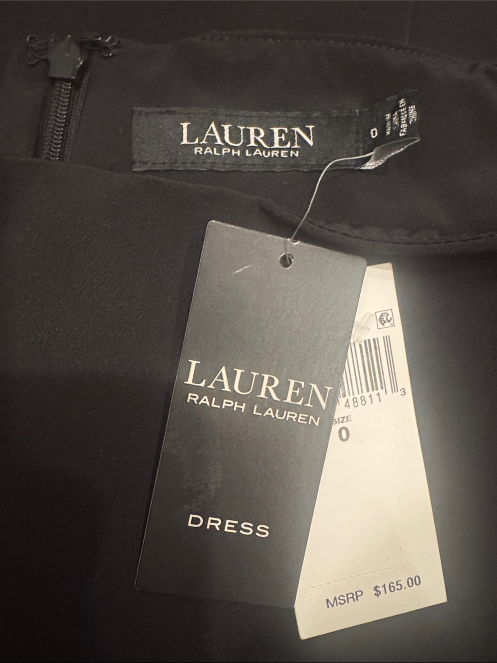 Lauren Ralph Lauren Black Off-The-Shoulder Cocktail Dress NWT - Picture 4 of 5
